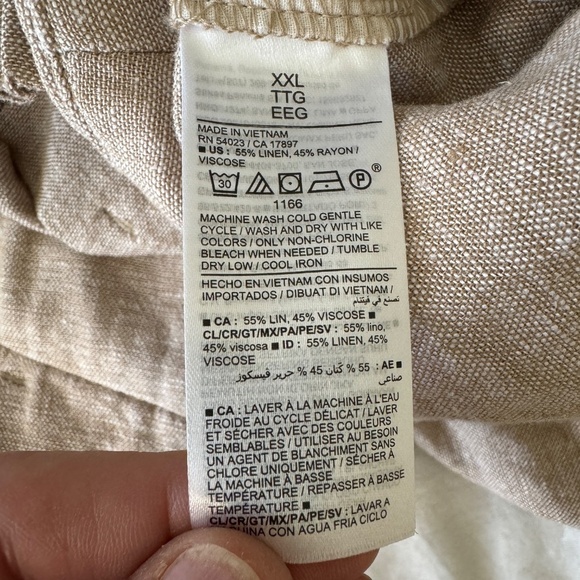 Old Navy Women's Linen Blend Beige/Tan Walking High-Rise Shorts Size XXL Beach - Picture 7 of 14